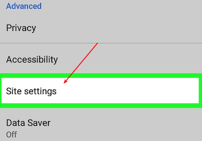 open android google chrome site settings