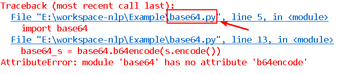 AttributeError module 'base64' has no attribute 'b64encode' problem
