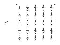 hilbert matrix examples
