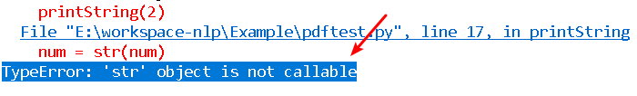 python str object is not callable
