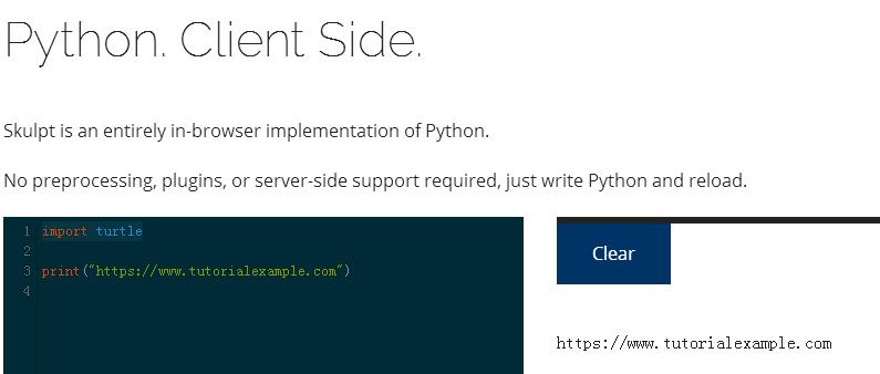 skulpt.org run python script online