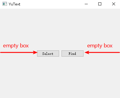 two empty boxes in pyqt