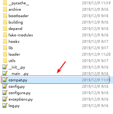 open pyinstaller compat.py file