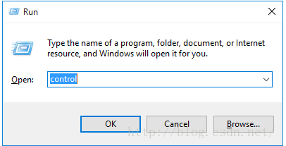 open windows control panel command - control