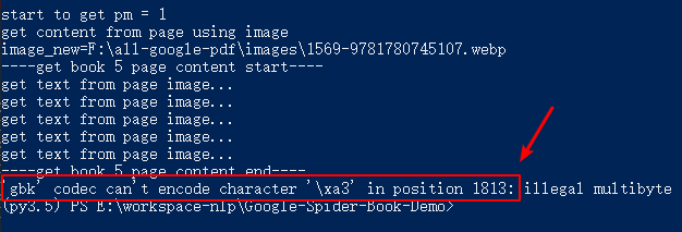 windows powershell gbk codec can not encode character error