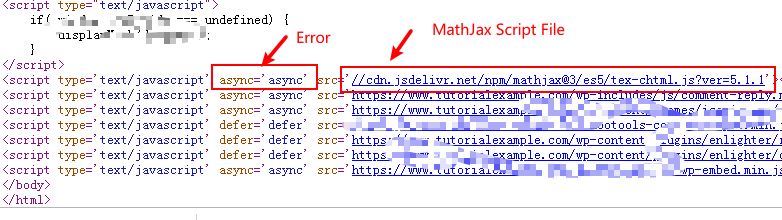 Load MathJax Script in your html page