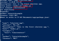 the electron app package.json test