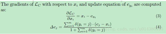 steps to update center loss parameters