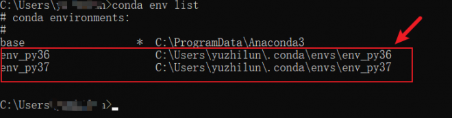 list all conda environments command