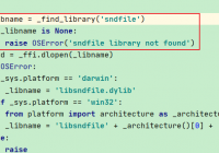 soundfile OSError sndfile library not found