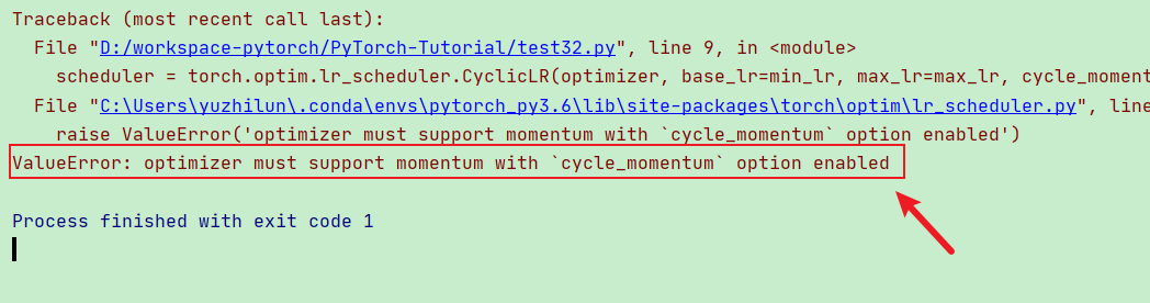 Fix ValueError optimizer must support momentum with `cycle_momentum` option enabled - PyTorch Tutorial