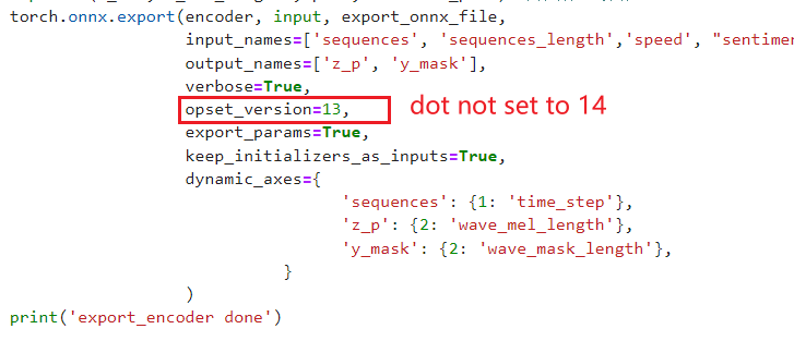 onnx opset_version not set to 14